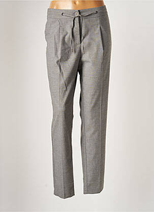 Pantalon chino fermeture zippée sous rabat boutonné taille normale gris SYM femme