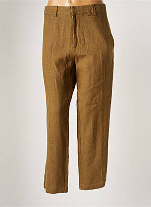 Pantalon 7/8 fermeture zippée sous rabat avec crochet taille normale vert LAURENCE DOLIGE femme