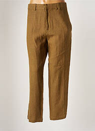 Pantalon 7/8 fermeture zippée sous rabat avec crochet taille normale vert LAURENCE DOLIGE femme