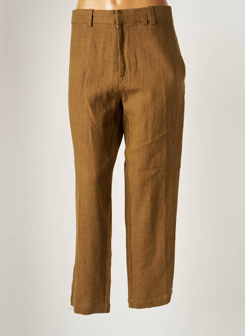 Pantalon 7/8 fermeture zippée sous rabat avec crochet taille normale vert LAURENCE DOLIGE femme