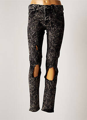 Jeans coupe slim noir SIXTH JUNE femme
