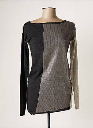 Pull tunique tissage lainage manches longues gris I BLUES femme