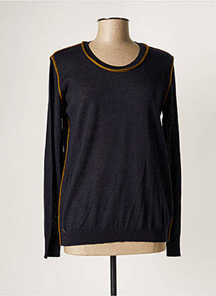 Pull finition bords-côtes manches longues bleu MANILA GRACE femme