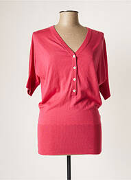 Pull finition bords-côtes manches courtes rose PAUL & JOE femme