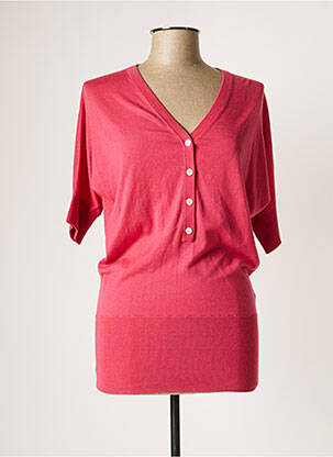 Pull finition bords-côtes manches courtes rose PAUL & JOE femme