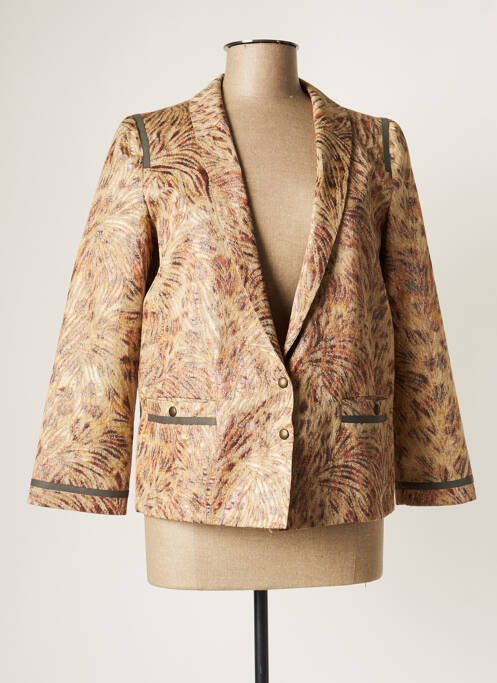 Veste casual col tailleur beige ROSEANNA femme