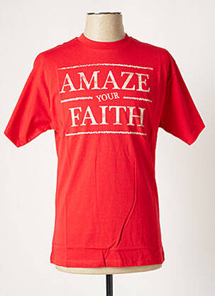 T-shirt tissage chiné manches courtes rouge KATZ OUTFITTER homme