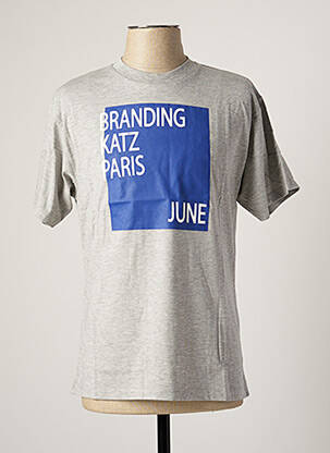 T-shirt coupe cintrée manches courtes gris KATZ OUTFITTER homme