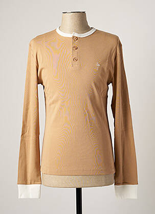 T-shirt col tunisien manches longues beige KATZ OUTFITTER homme
