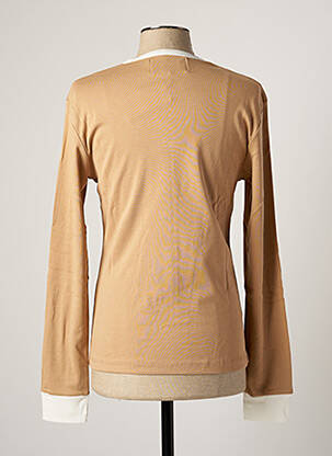 T-shirt col tunisien manches longues beige KATZ OUTFITTER homme