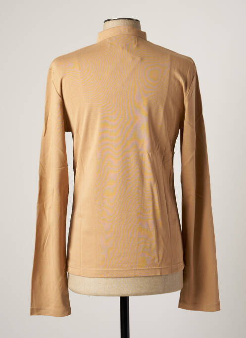 T-shirt col tunisien manches longues beige KATZ OUTFITTER homme