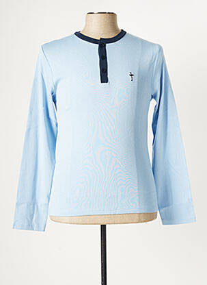 T-shirt broderie manches longues bleu KATZ OUTFITTER homme