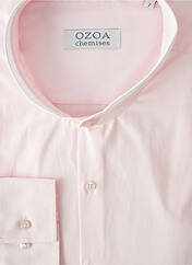 Chemise manches longues rose OZOA pour homme seconde vue