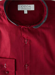 Chemise manches longues rouge OZOA pour homme seconde vue