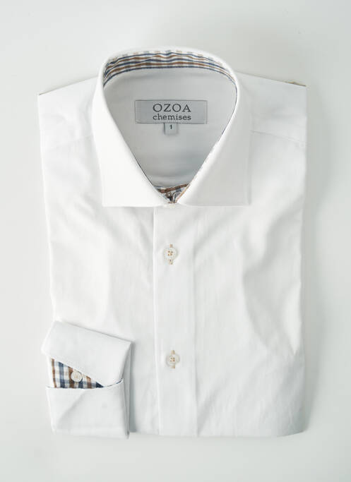 Chemise manches longues blanc OZOA pour homme