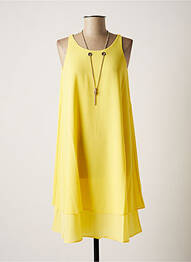 Robe mi-longue coupe fluide sans manche jaune NINATI femme