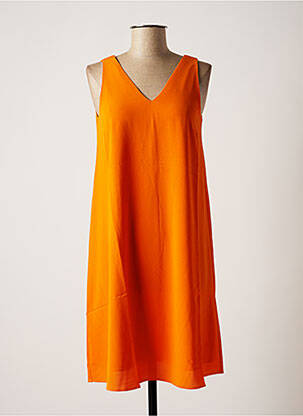 Robe mi-longue coupe fluide sans manche orange NINATI femme