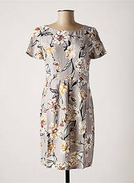 Robe courte fermeture zippée au dos manches courtes gris NINATI femme