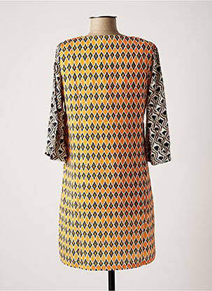 Robe courte manches 3/4 manches 3/4 orange NINATI femme