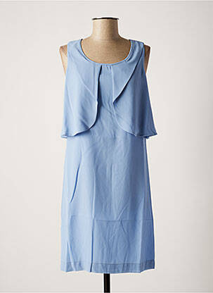 Robe mi-longue coupe fluide sans manche bleu NINATI femme