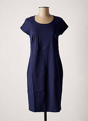 Robe courte fermeture zippée au dos manches courtes bleu NINATI femme