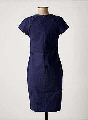 Robe courte fermeture zippée au dos manches courtes bleu NINATI femme