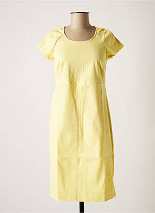 Robe courte fermeture zippée au dos manches courtes jaune NINATI femme