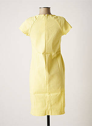 Robe courte fermeture zippée au dos manches courtes jaune NINATI femme