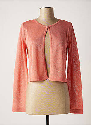 Gilet manches longues col rond rose NINATI femme