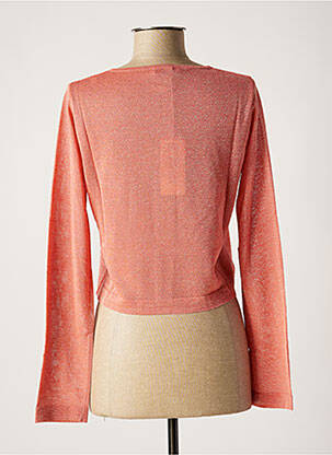 Gilet manches longues col rond rose NINATI femme