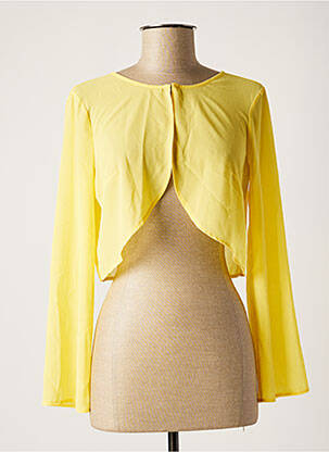 Gilet manches longues col rond jaune NINATI femme
