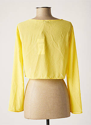 Gilet manches longues col rond jaune NINATI femme