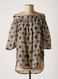 Blouse manches courtes manches courtes beige NINATI femme