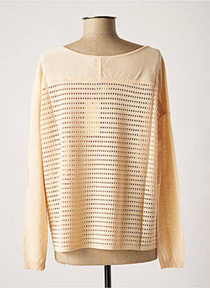 Pull coupe droite manches longues beige NINATI femme