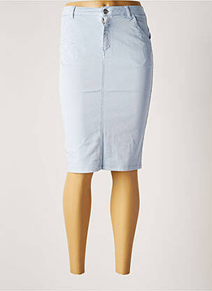 Jupe mi-longue stretch bleu NINATI femme