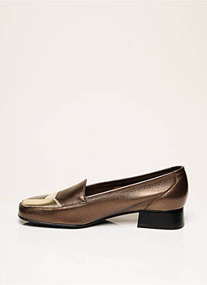 Mocassins bout rond talon plat jusqu'à 3cm marron KIM femme