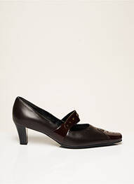 Escarpins matière lisse talon de 4 à 6cm marron J.METAYER femme
