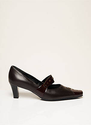 Escarpins matière lisse talon de 4 à 6cm marron J.METAYER femme