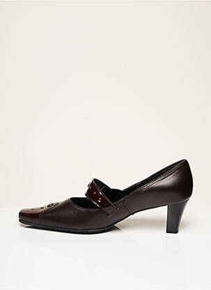 Escarpins matière lisse talon de 4 à 6cm marron J.METAYER femme