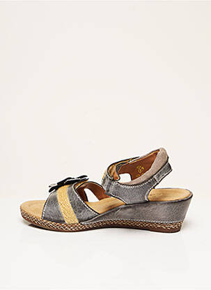 Sandales/nu pieds tissage satiné talon compensé gris RIEKER fille