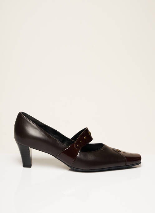 Escarpins matière lisse talon de 4 à 6cm marron J.METAYER femme