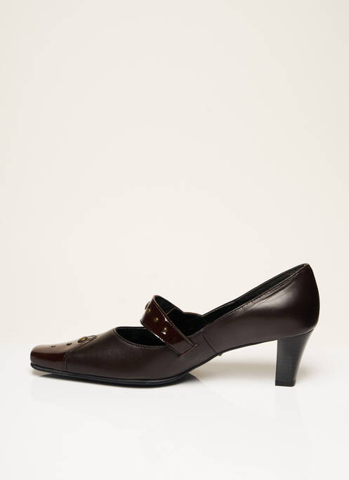Escarpins matière lisse talon de 4 à 6cm marron J.METAYER femme