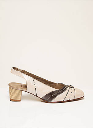 Sandales/nu pieds matière lisse talon de 4 à 6cm beige HASLEY femme
