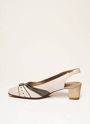 Sandales/nu pieds matière lisse talon de 4 à 6cm beige HASLEY femme