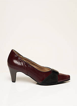 Escarpins matière lisse talon de 4 à 6cm rouge HASLEY femme