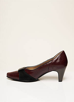 Escarpins matière lisse talon de 4 à 6cm rouge HASLEY femme