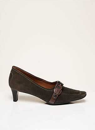 Escarpins matière lisse talon de 4 à 6cm vert HOGL femme