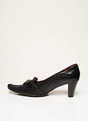 Escarpins tissage satiné talon de 7 à 9cm noir FEELING femme