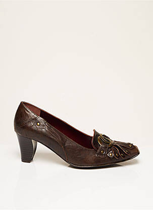 Escarpins tissage satiné talon de 4 à 6cm marron FEELING femme