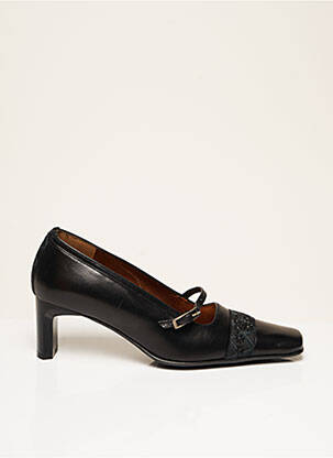 Escarpins tissage satiné talon de 4 à 6cm noir CORINE femme